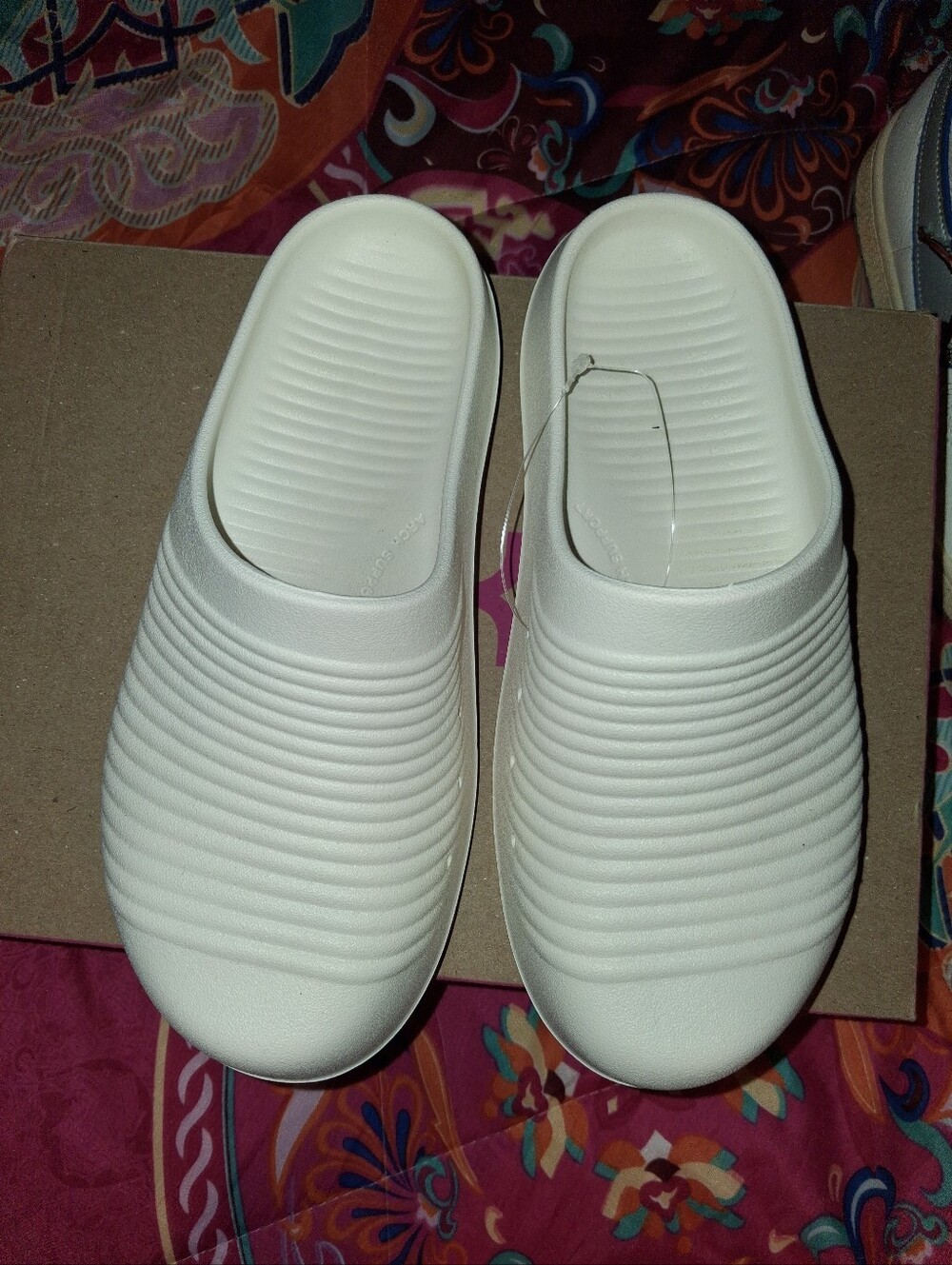 Ryka White Slip-On Ribbed Clogs